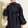 Balloon Sleeve Two-Piece Set Navy Blue – Bild 2