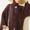 Brit Button Oversized Kimono Brown