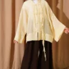Brit Button Oversized Kimono Yellow – Image 2
