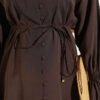Brit Buttoned Ankle Elastic Tencel Two-Piece Set Brown - Afbeelding 4