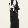 Brit Buttoned Ankle Elastic Tencel Two-Piece Set Black - Image 3