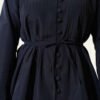 Brit Buttoned Pleated Tunic Navy Blue – Image 4