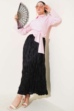 Alternative view of Cross Button Tied Short Shirt Pink