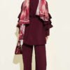 Cross Button Ruffled Sleeve Two-Piece Set Plum – Bild 3