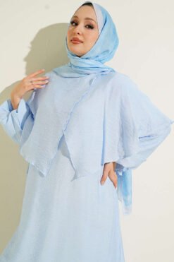 Alternative view of Cross Shoulder Cloak Dress Blue