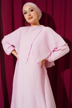 Alternative view of Cross Shoulder Cloak Dress Pink