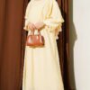 Cross Shoulder Cloak Dress Yellow