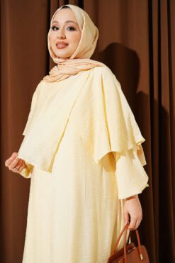 Alternative view of Cross Shoulder Cloak Dress Yellow
