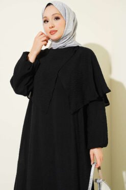 Alternative view of Cross Shoulder Cloak Dress Black