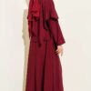 Cross Shoulder Cloak Skirt Set Burgundy – Bild 3
