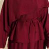 Cross Shoulder Cloak Skirt Set Burgundy – Bild 4
