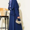 ⁦Cross Shoulder Cloak Skirt Set Navy Blue⁩ - الصورة ⁦3⁩