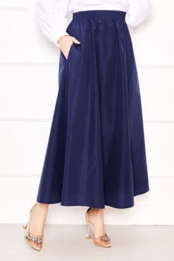 Alternatieve weergave van Pocket Detail Sporty Terikoton Skirt Navy Blue