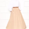 Pocket Detail Sporty Terikoton Skirt Mink - Imagen 3