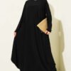Pocket Asymmetrical Cut Sandy Dress Black