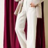 Pocket Wide Leg Trousers Ecru