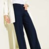 Pocket Wide Leg Trousers Navy Blue