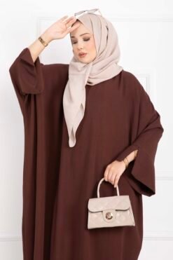 Vista alternativa di Ceyda Modest Abaya Brown
