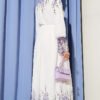 Floral Print Brit Button Chiffon Dress Ecru – Image 3