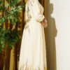 Floral Print Brit Button Chiffon Dress Yellow - Image 3