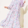 Floral A-Line Dress Blue