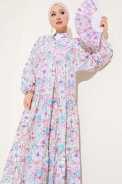 Alternative view of Floral A-Line Dress Blue