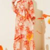 Floral Ruffled Belted Dress Orange - Afbeelding 3