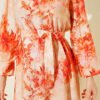 Floral Ruffled Belted Dress Orange - Afbeelding 4