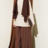 Flower Embroidered Tied Kimono Beige wholesale kimono view 3 - Hicabistan Turkey factory