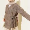 Flower Embroidered Tied Kimono Mink
