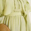 Floral Baby Collar Belted Dress - immagine 4
