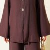 ⁦Double Button Kimono Set Brown⁩ - الصورة ⁦4⁩