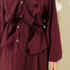⁦Double Ruffled Tie-Belted Modal Skirt Set Plum⁩ - الصورة ⁦4⁩