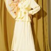 Belted Side Wrap Set with Pen Details Yellow - immagine 5