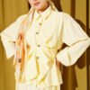 Double Ruffled Tie-Belted Modal Skirt Set Yellow - Afbeelding 2