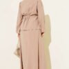 Double Ruffled Tie-Belted Modal Skirt Set Mink - Afbeelding 3