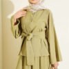 Double Gold Button Tencel Skirt Set Gold - immagine 2