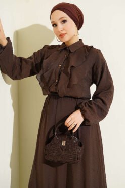 Alternative Ansicht von Double V Ruffled Skirt Set Brown