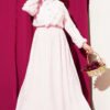 Double V Ruffled Skirt Set Pink