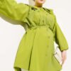 Double Collar Tie Waist Shirt