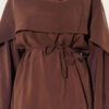 ⁦Removable Shawl Detail Modal Tunic Brown⁩ - الصورة ⁦4⁩