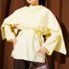Removable Shawl Detail Modal Tunic Yellow