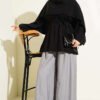 Removable Shawl Detail Modal Tunic Black - Image 2