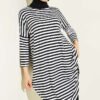 Striped Off-Shoulder Tunic White