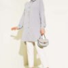 Striped Off-Shoulder Shirt Grey - Imagen 2