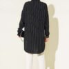 Striped Off-Shoulder Shirt Black - Imagen 3