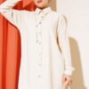 Striped Off-Shoulder Shirt Stone