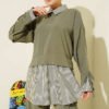 Striped Shirt with Garnet Modal Two-Piece Set wholesale clothing set view 2 - Hicabistan Turkey factory