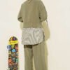 Striped Shirt with Garnet Modal Two-Piece Set wholesale clothing set view 3 - Hicabistan Turkey factory