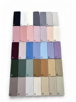 Miracle Hijab colour chart — 35 numbered بالجملة colour swatches